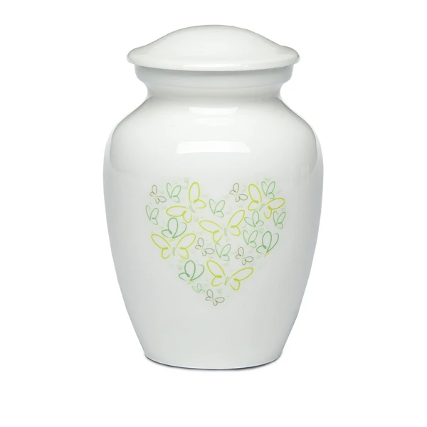 

Wholesale Supplier Direct Factory Sale Metal White Cremation Urns Hot Selling Metal Memorable Urns With Enamel Finished