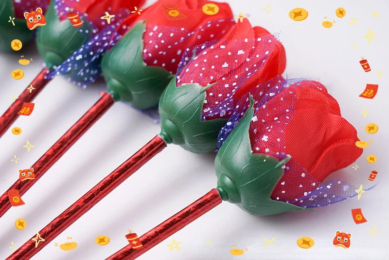 Wholesale 24 Pcs Big Red Rose Ballpoint Pens - Perfect for Gifting and Personal Use Valentine's Day Flower 3