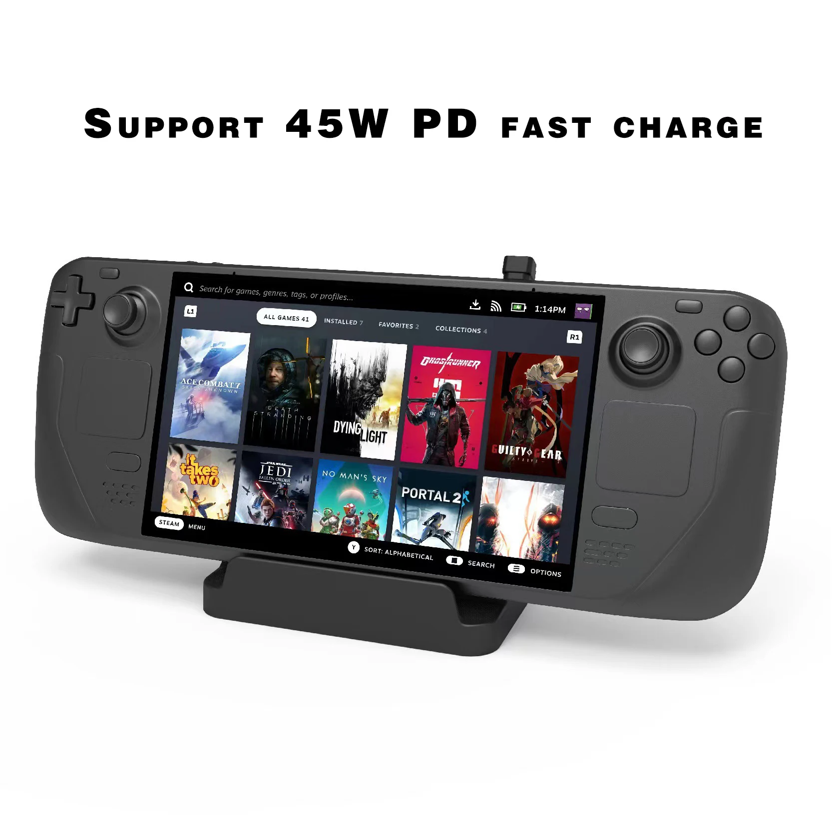 Game Console Stand Charger 45W Pd Fast Charge Game Console Charging Base Game Accessories For Steam Deck Console