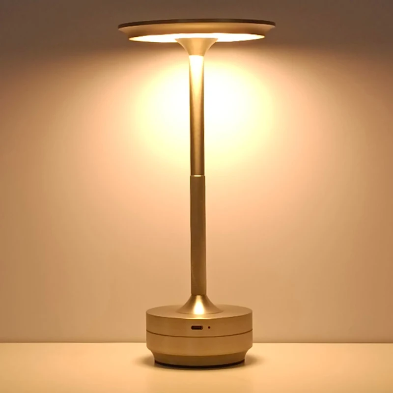 

Restaurant luxury cordless rechargeable aluminum metal touch hotel bar living room reading decoration led table lamp