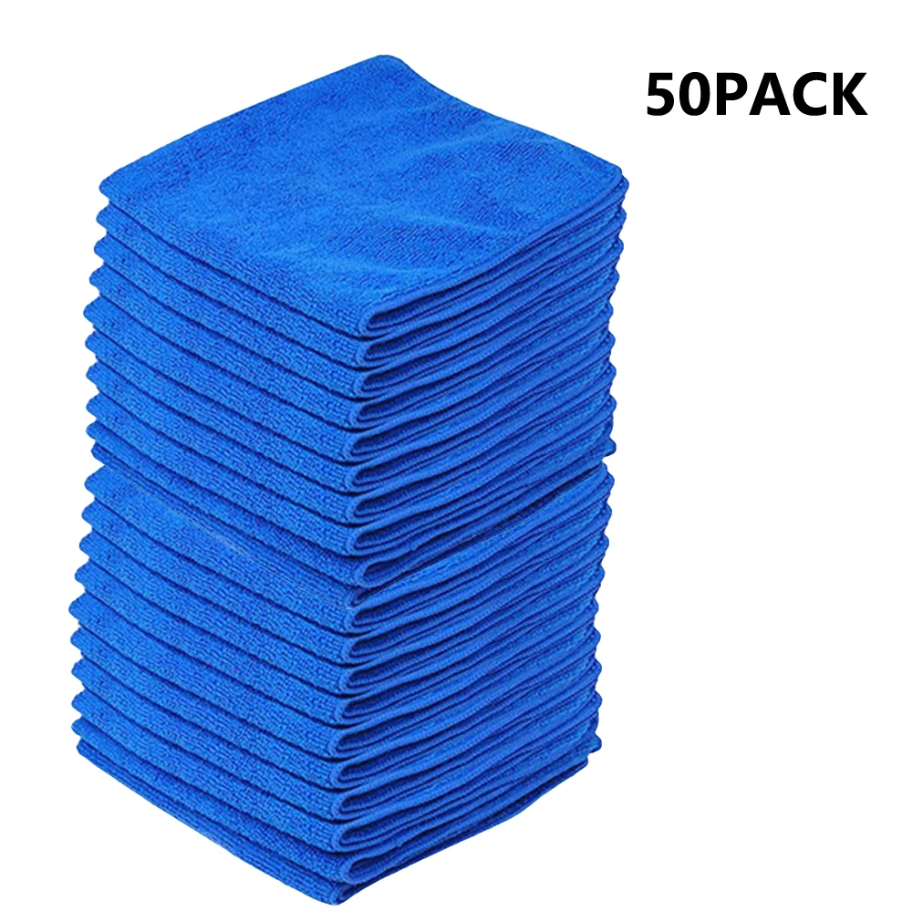 

Blue Car Wash Microfiber Towel Car Cleaning Drying Soft Cloth Hemming Car Care Cloth Detailing tools Auto Wash Towel 30CMX30CM