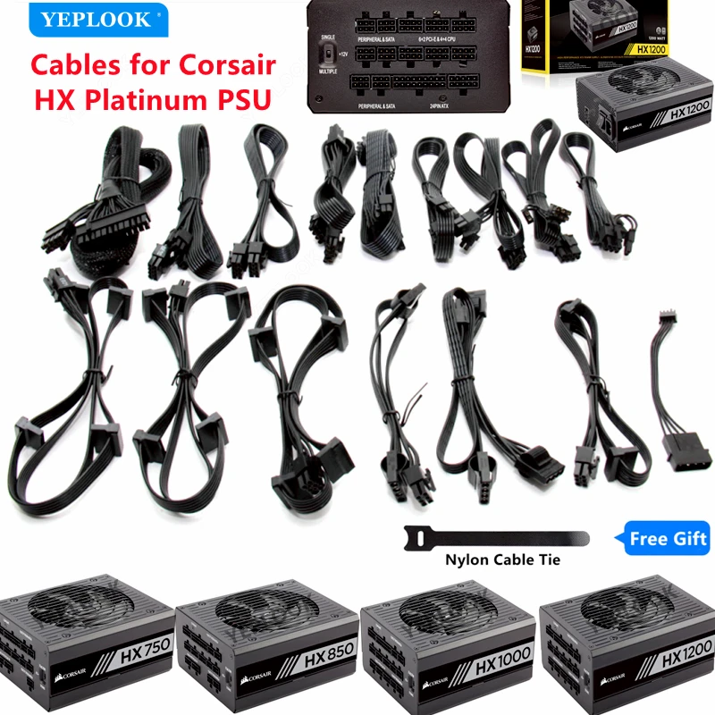 Corsair Modular Cable Gpu Pcie 8pin Dual 8pin Cpu Atx 24pin Sata Molex 4pin For Hx1200 Hx1000 Hx850 Hx750 Platinum Type 4 Psu - Pc Cables & Adapters - AliExpress
