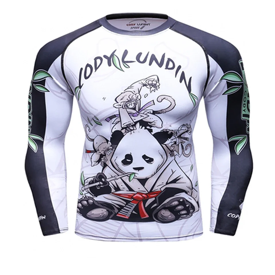 Bjj Rashguard Jiu Jitsu T-shirts+Pant Sets Rash guard For Men Kickboxing Brazilian Gym Training MMA Boxing Kit Muay Thai T-shirt