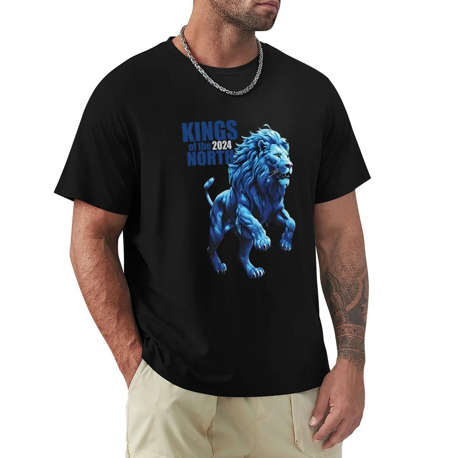 

Lions 2024 King of the North T-Shirt heavyweights funnys summer tops men graphic t shirts