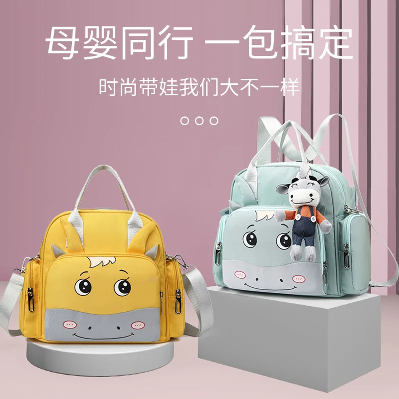 

New Fashion Cartoon Mummy Handbag Oxford Cloth Multi-back Go Out Mother And Baby Bag Multi-functional Mummy Bag Backpacks Mochil