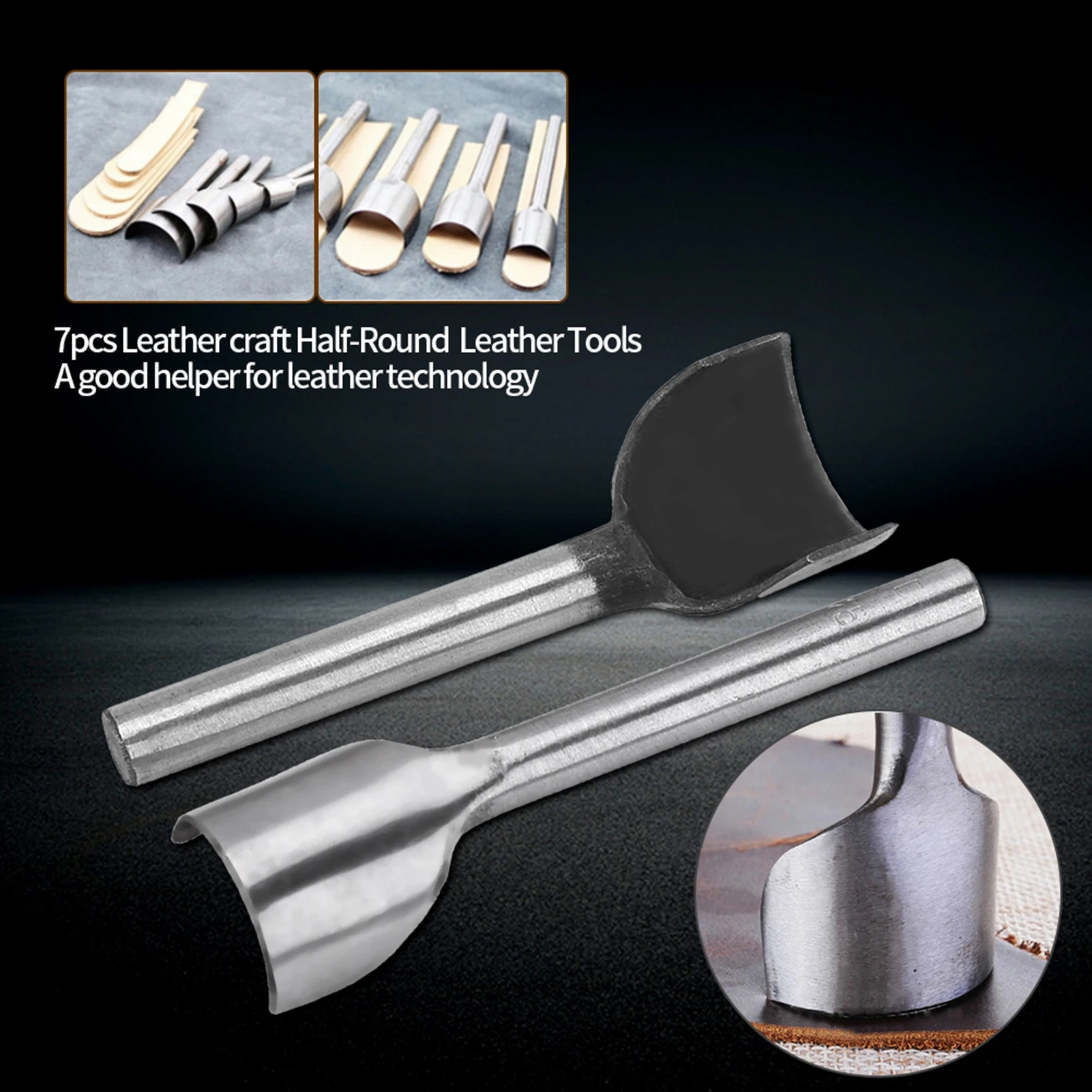 7pcs /set DIY Leather Carft Half Round Punch Belt End Cutter For Home Leather Sewing(10-40mm)