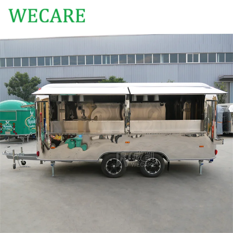 Wecare Large Mobile Shop Airstream Trailer Stainless Steel Pasta Fast Food  Truck for Sale Europe - China Food Trailer, Food Truck