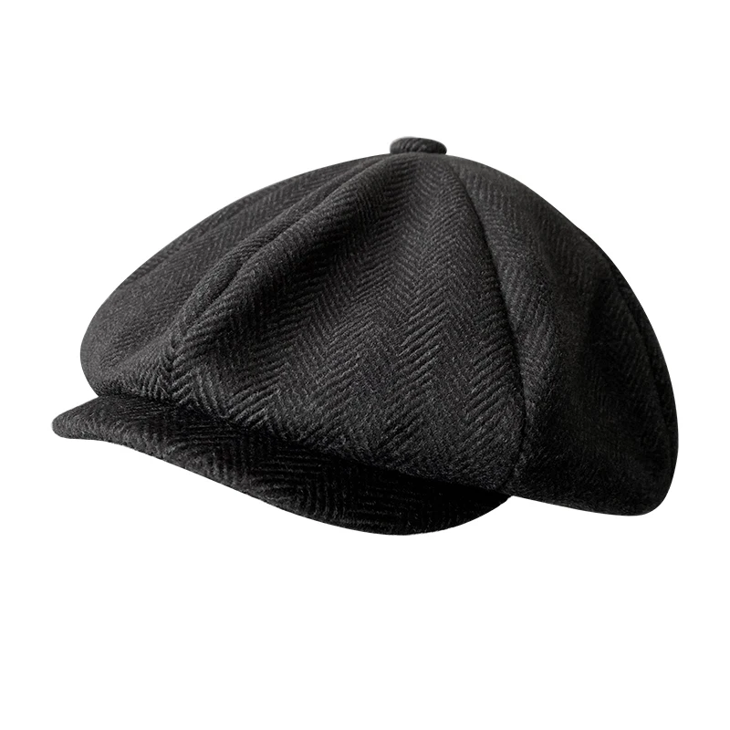 Newsboy Cap Men's cap New Men's Newsboy Hats Vintage Herringbone Octagon Cap Women Berets Gatsby Flat Hat BLM73