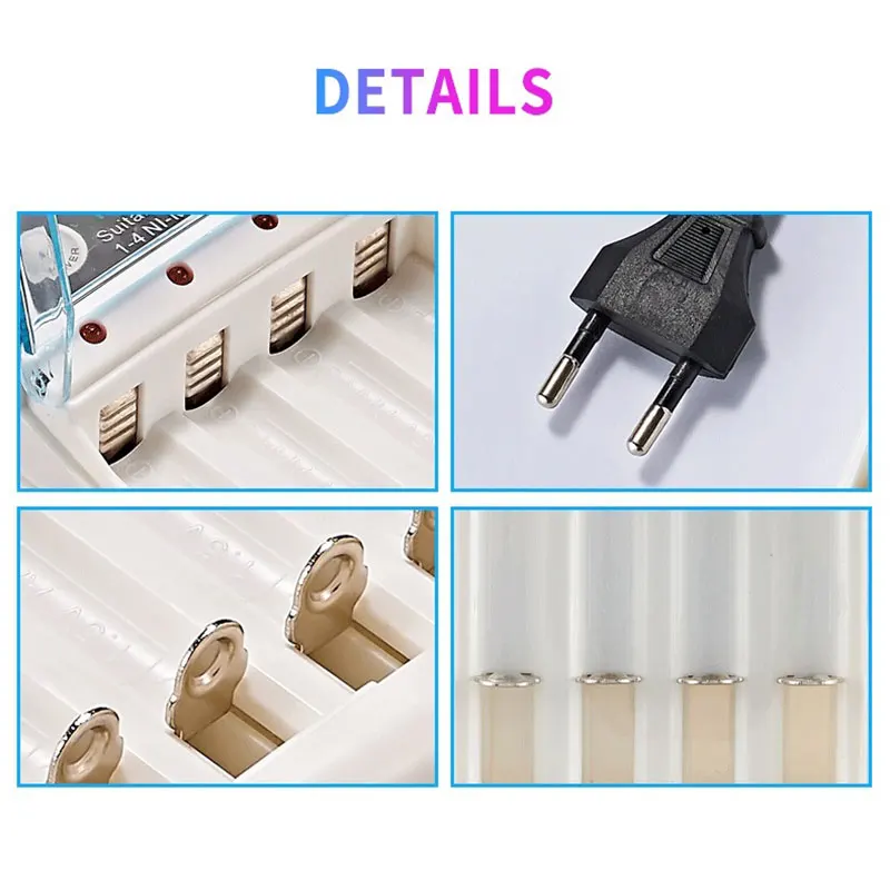 High-Speed 4-Slot Rechargeable Battery Charger with Smart Technology (220V)