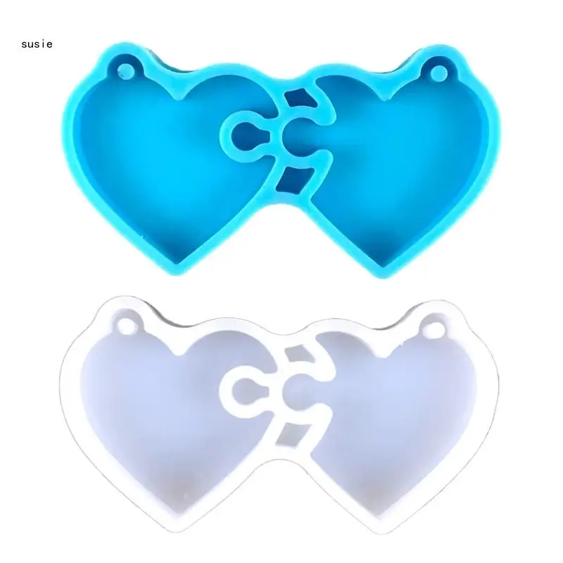 

X7YA Jewelry Casting Molds,Pendant Silicone Resin Mold Heart Epoxy Casting Mold Keychain Jewelry Making DIY Crafts Tools