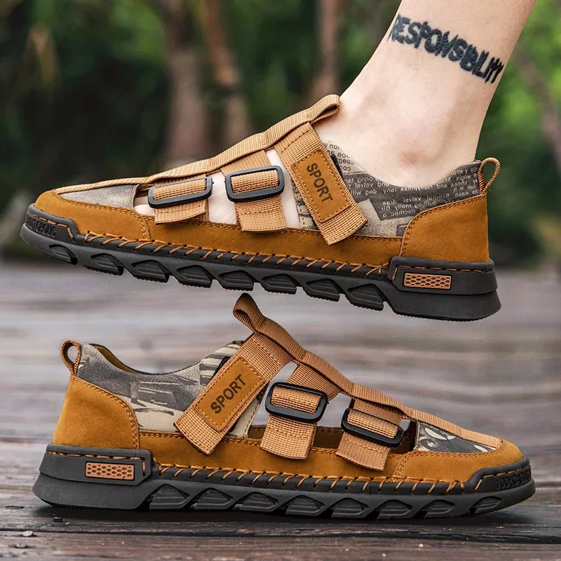 Fashion Light Casual Shoe Men's Beach Sandals 2023 Summer Gladiator Men's Sandals Outdoor Roman Sandals Breathable Men Shoes