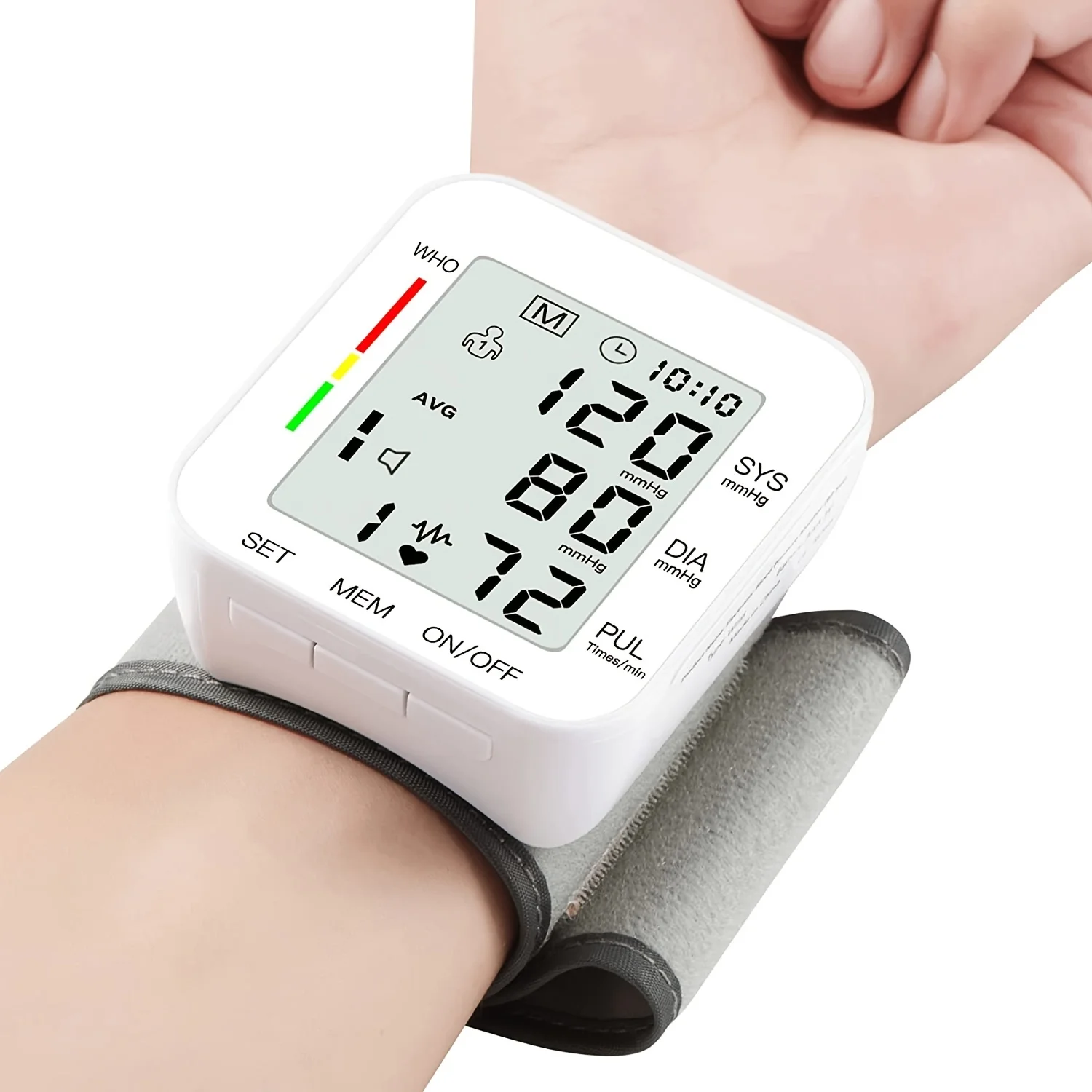 Blood Pressure Monitor Digital Wrist Blood Pressure Machine Automatic Cuff BP Detector 2x99 Readings Memory Large Display Voice 2