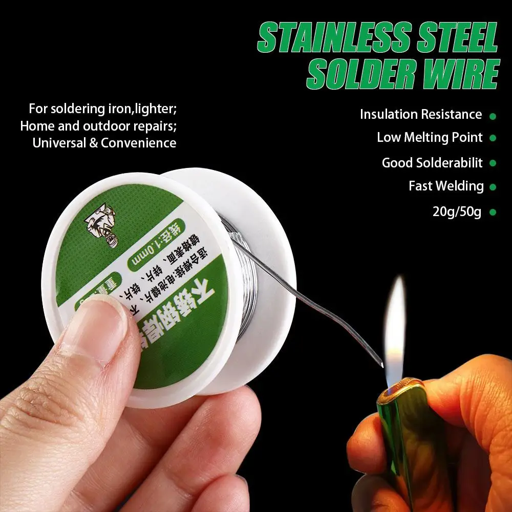Soldering Wire 20g/50g Low Temperature Solder Wire Lighter No Gas Welding Wire Stainless Steel Nickel Aluminum Soldering Soldering soldering wire,soldering tin wire,welding wires