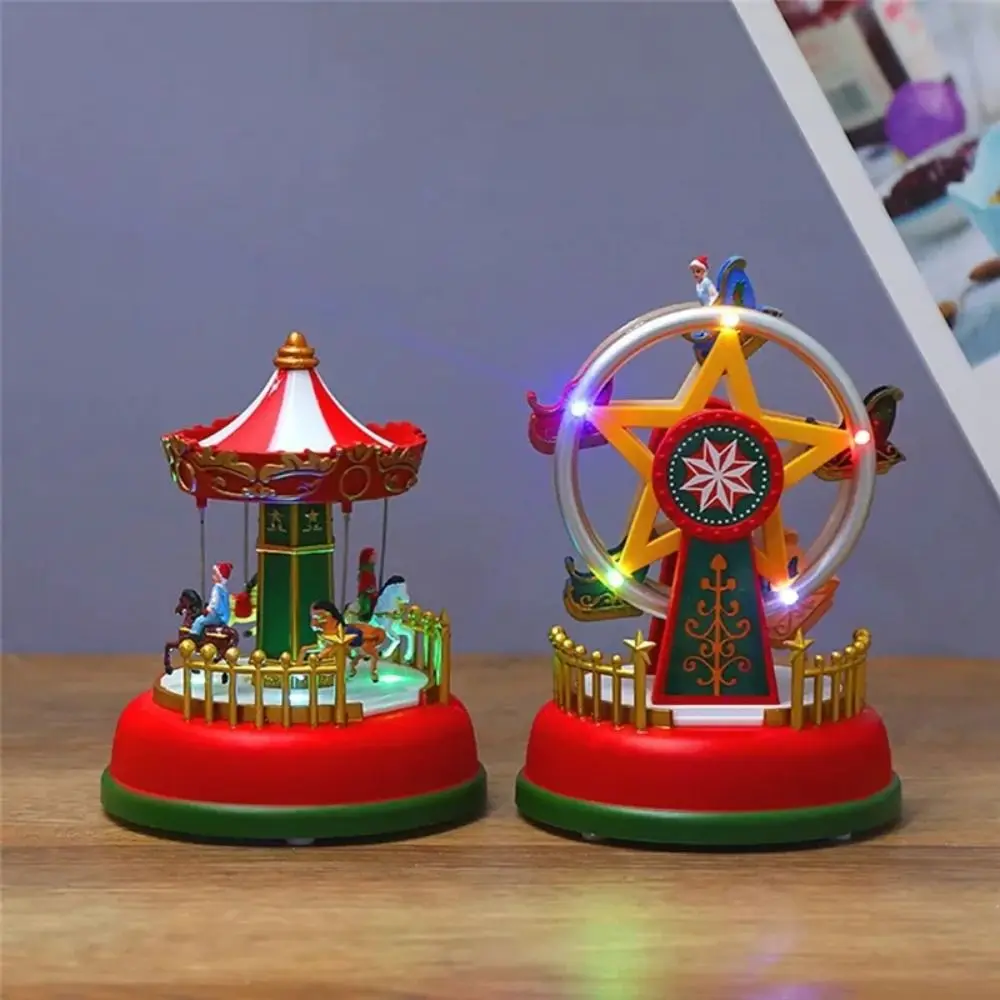 

Music Carousel Ferris Wheel Ornament Multicolor Glowing Luminous Music Carousel Plastic Exquisite Ferris Wheel Decoration