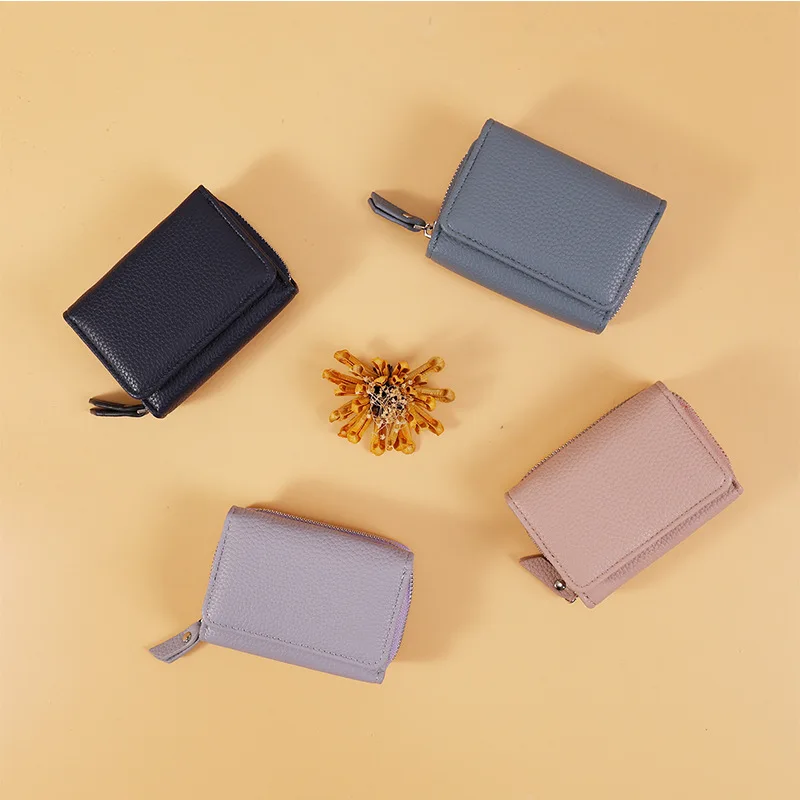 Japanese Leather Mini Wallet for Women, Short Multi-Card & Coin Organizer, Large Capacity Creative Crossbody Purse