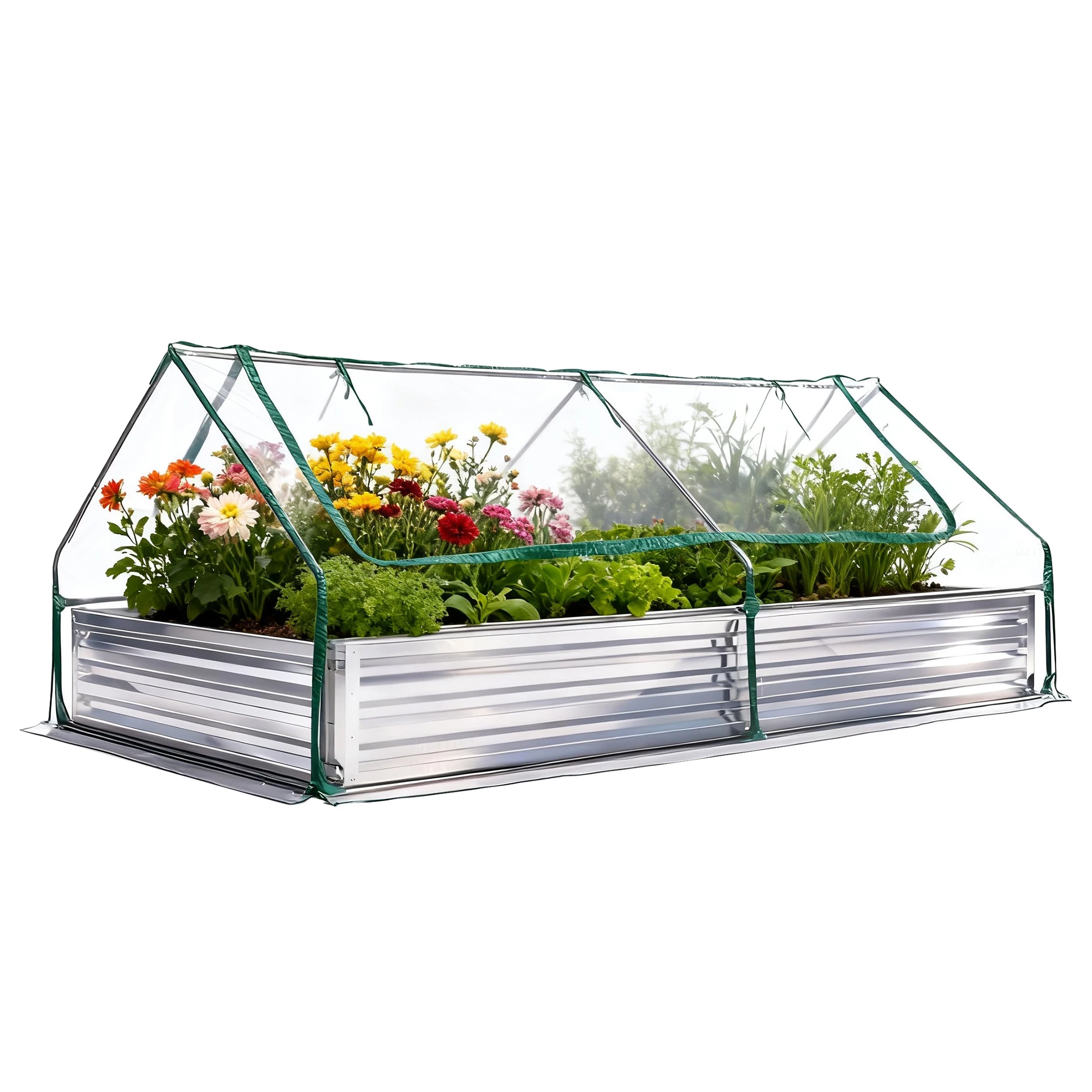 Galvanized steel garden bed detail
