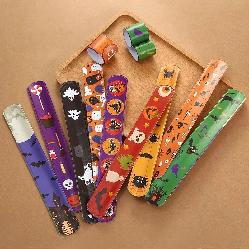 Halloween Clap Bracelet Colorful Interesting PVC Snap Bracelets High Quality Christmas Party Supplies Festival Carnival Props