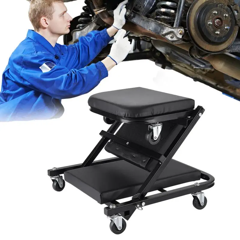 

Rolling Car Creeper Seat Multi-function folding vehicle repair bench auto maintenance work Creeper with Flexible Padded Cushion