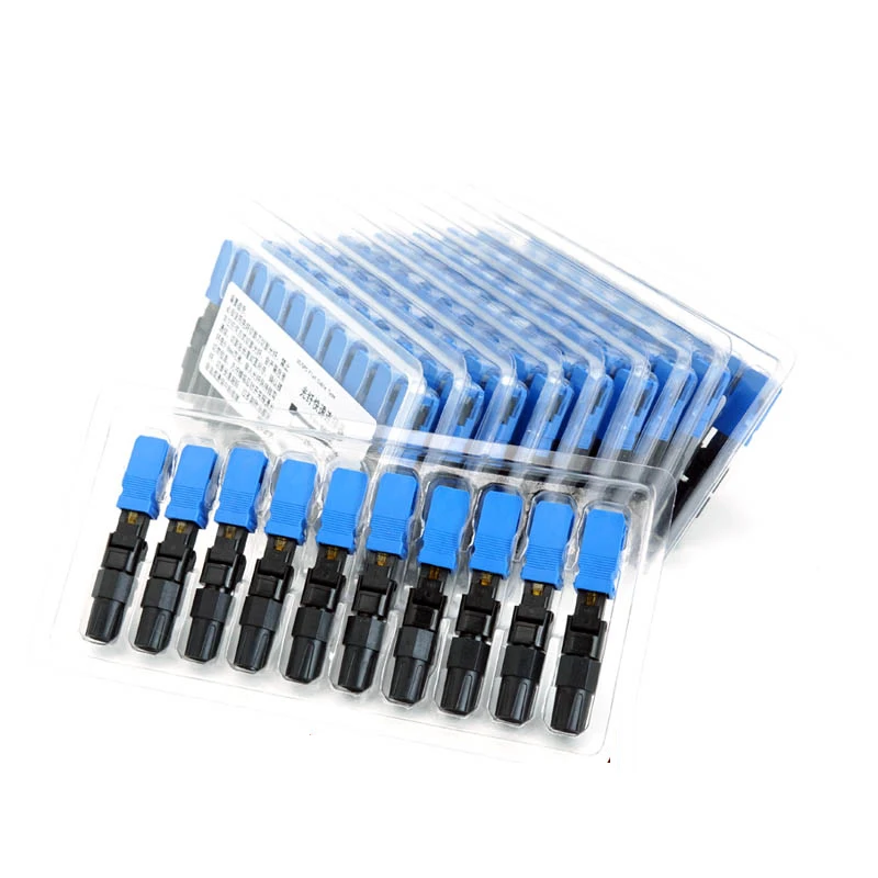 Free Shipping 50PCS FTTH Single Mode SC UPC Optic Fiber Cold  Fast Connector Embedded Quick Connector