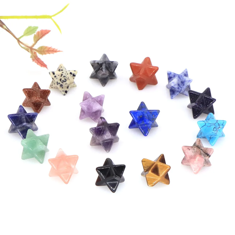 13mm Merkaba Star Natural Chakra Quartz Stone Crystal Wiccan Reiki