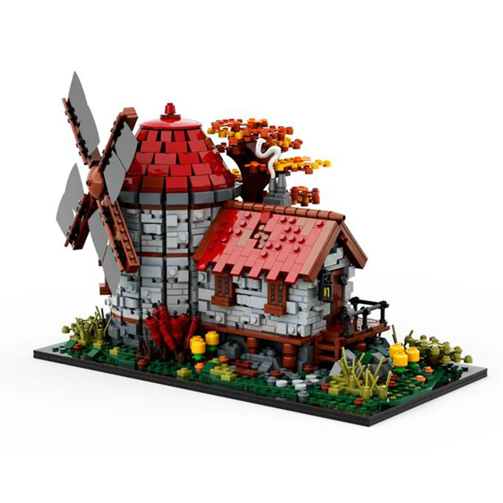 

Medieval Windmill Architecture Toys Sets & Packs 1941 Pieces MOC Build Gift