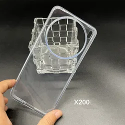 UltraThin Slim Shockproof Matte Luxury Rubber Skin Clear Back Cover - Original Soft Case for Vivo X200 Pro (Clear)