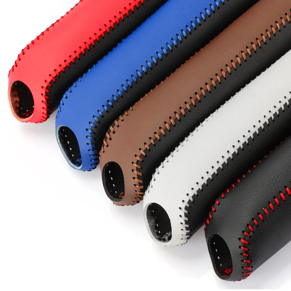 Car Leather Gears Handbrake Cover for BMW E90 E60 E70 E87 1 3 5 6 Series M3 M5 X1 X5 X6 Z4 hand brake cover