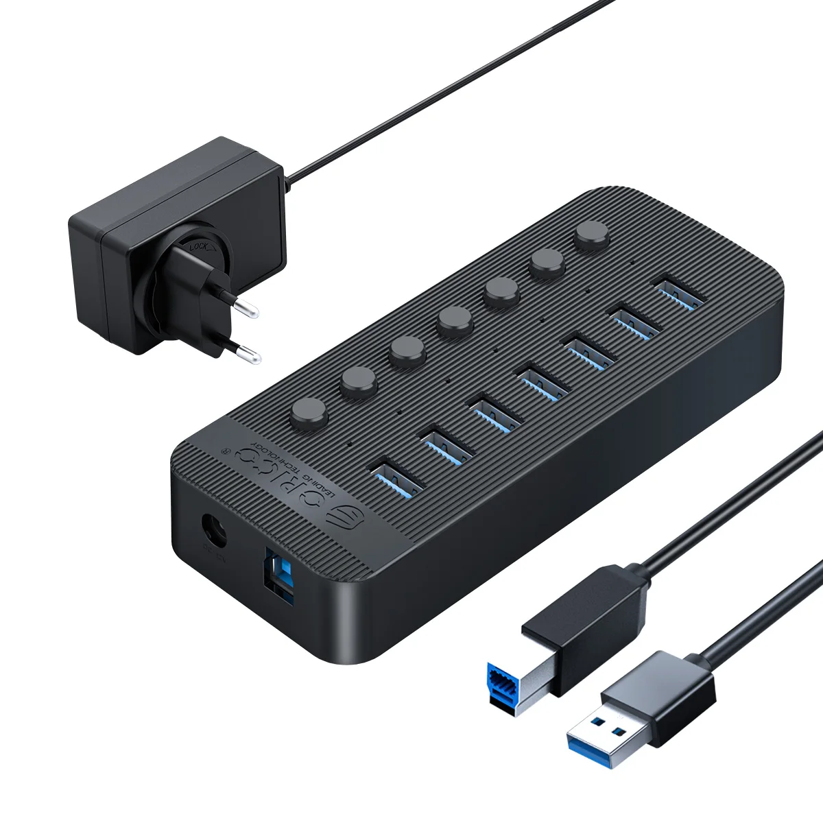 ORICO USB 3.0 HUB 7-Ports USB HUB 12V/2A Powered Adapter for PC