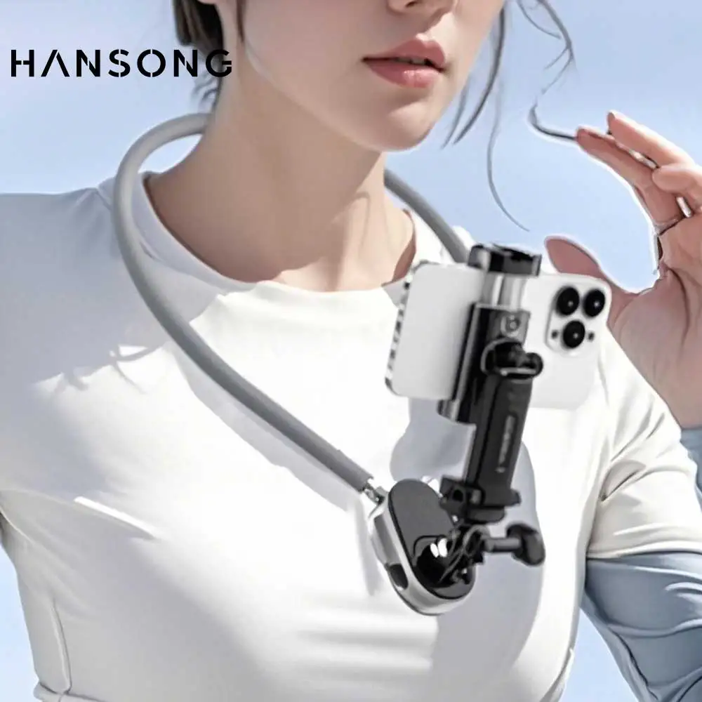 Universal Magnetic Neck Holder with 360° Rotation and Strong Clip – Quick Release Hands-Free Accessory