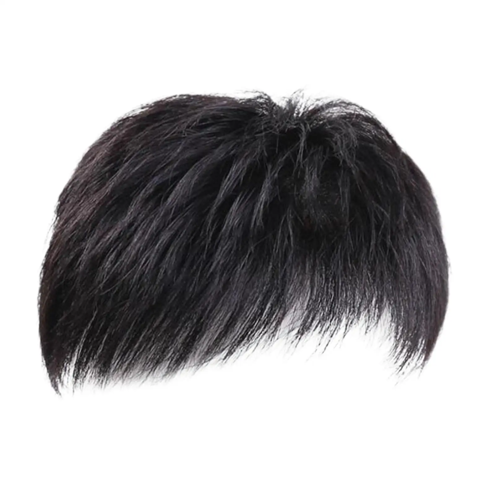 Replacement Synthetic Short Hair Topper Men Short Toppers Hairpiece Short Men Topper Wig for Covering White Loss Hair Toupee