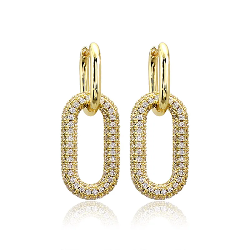 

Valentine's Day diamond Earrings Advanced elegance Geometry stainless Earring Women Retro Drop Earrings Trend Fashion Jewelry