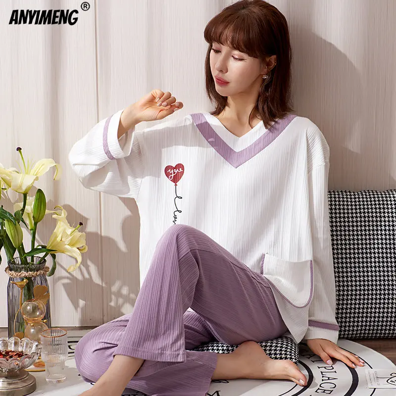 Ladies Night Suits Nighty Sleep Wear Women Cotton Pyjamas Winter