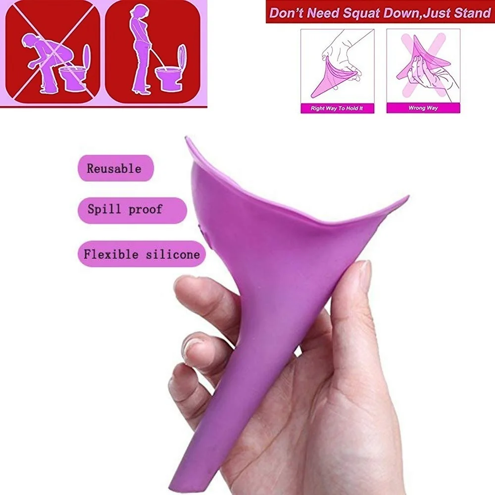 Pee Funnel for Women Standing Piss Female Urinal for Travel Femme Urinating Device Portable Toilet Emergency Camping Urine Bag