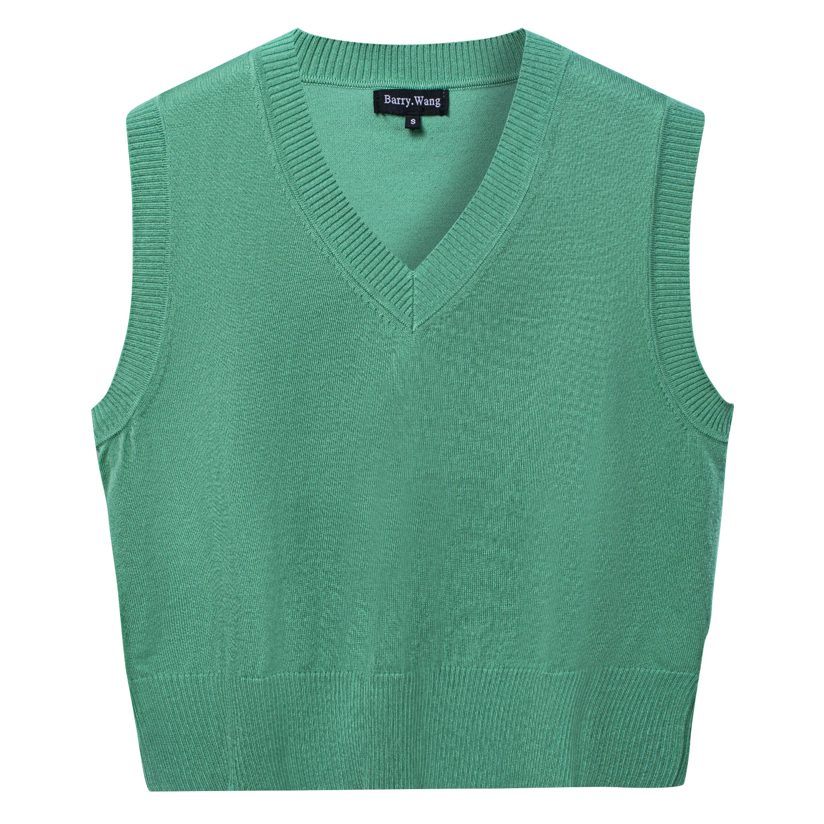 

Зеленый вязаный свитер, пуловер, жилет для женщин, модный жилет с V-образным вырезом без рукавов, весна-осень, вязаный крючком жилет, подарок на день рождения для девочек