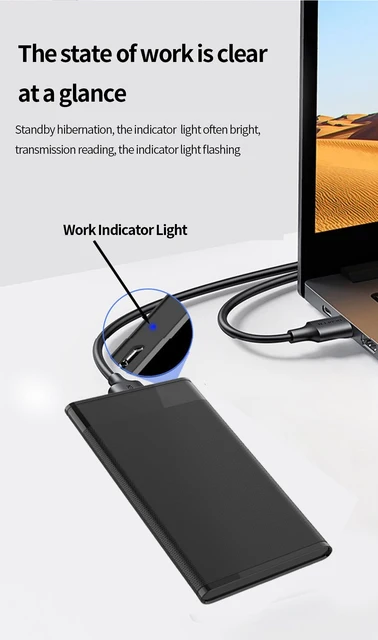 TISHRIC External Hard Drive Enclosure HDD Case Portable