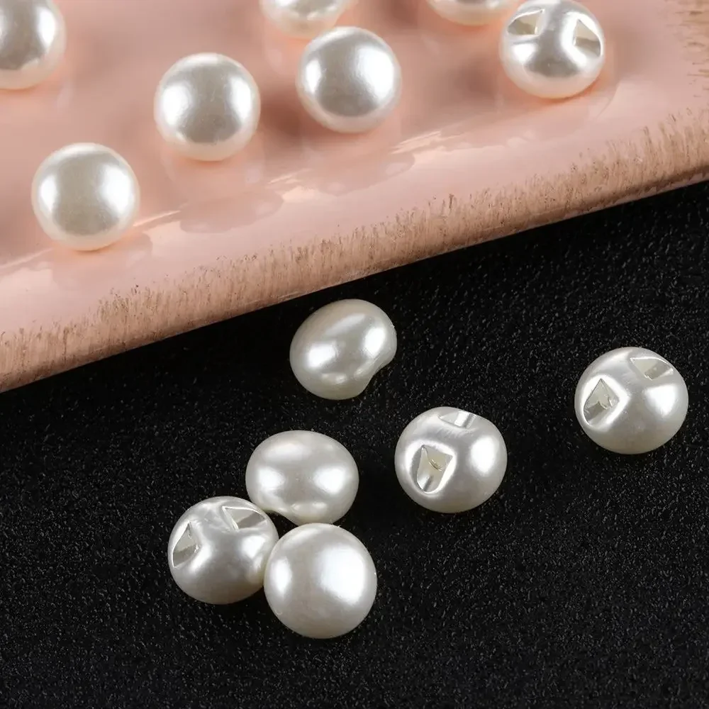 Plastic Pearl Buttons for Crafts Sewing Scrapbooking 10mm