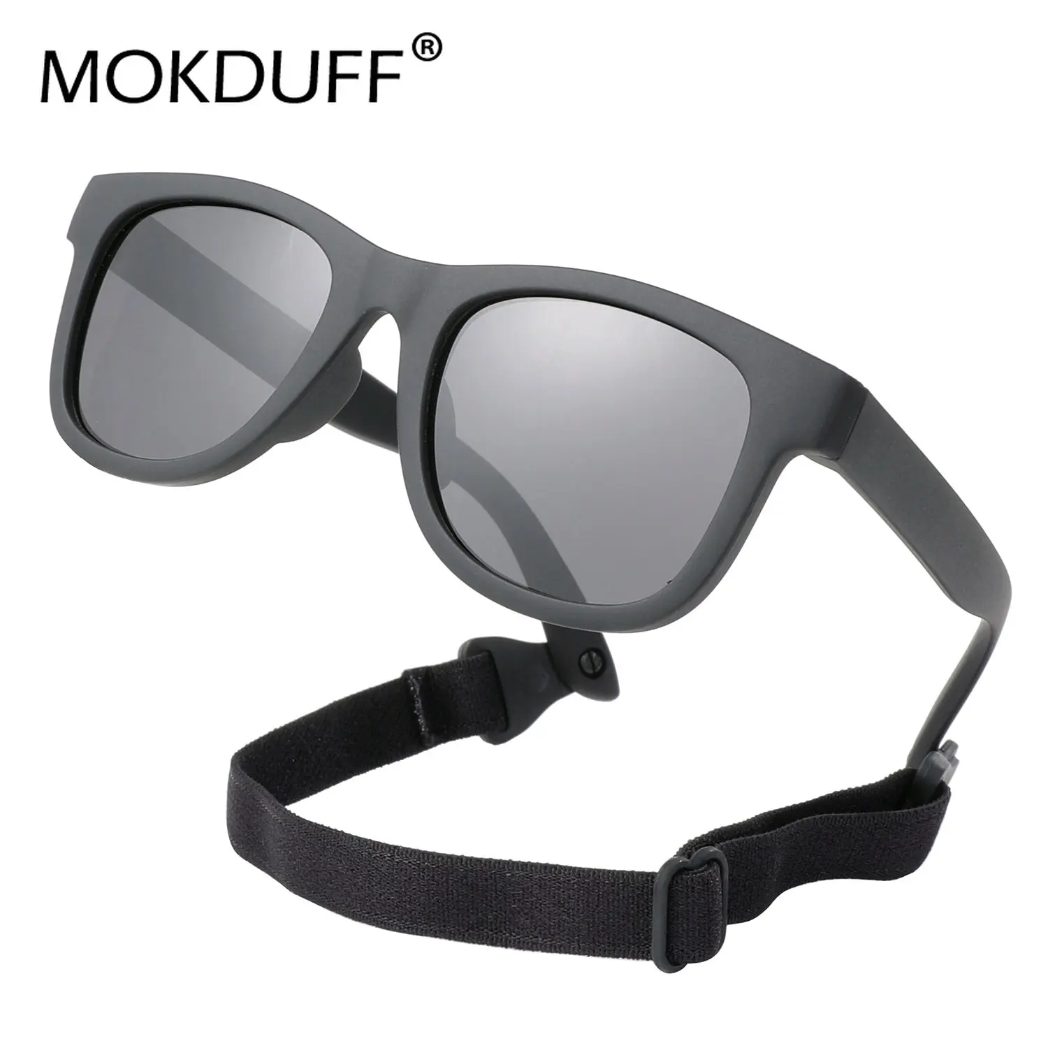 0-2 Year Baby Polarizrd Sunglae with Belt Flexible Durable Square Silicone Frame Mirrored UV400 Len Eyewear for_voghion.com