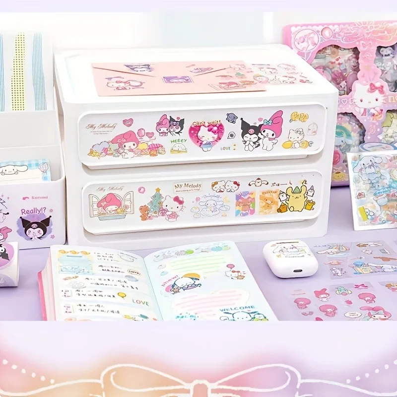 Hello Kitty Sticker Set 100-Piece Waterproof Stationery Gift Box