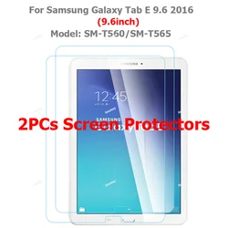 Premium Tempered Glass Screen Protector Duo - Scratch Resistant Film (Tab E 9.6 2016)