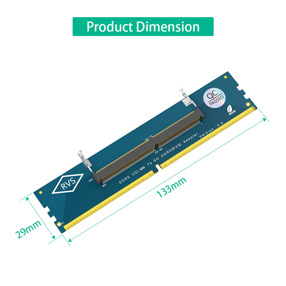 DDR5 RAM Adapter for Laptop to Desktop Conversion with Overcurrent Protection