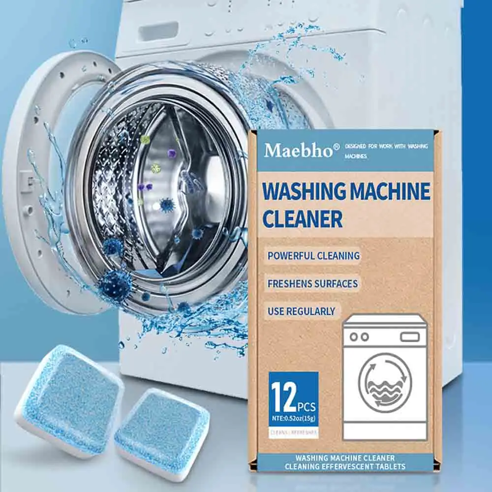 12 Pieces Of Washing Machine Cleaning Front Loading Washer Cleaner Cleaning for Removing Dirt Deep Cleaning and Instant Cleaning