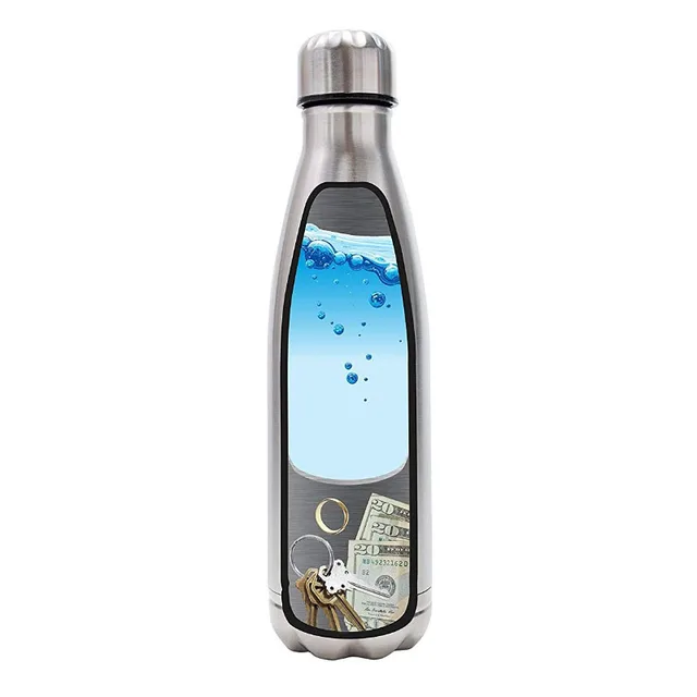 Botella de agua segura de 750 ml, botella de cola de acero inoxidable, termo al vacío con espacio de almacenamiento secreto, botellas deportivas portátiles para ciclismo_voghion.com