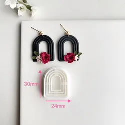 Hollow Embossed Flower Leaf Polymer Clay Mold - Geometric Shapes for DIY Earring Making and Handmade Crafts (6)