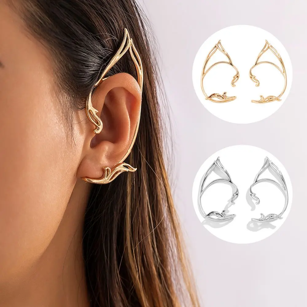 Cat Helix Earring Earcuff Halloween Goth Silver Gold Color Elf Ear Clip Ear Cuff Earring Punk Fairy No Piercing
