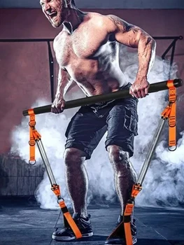 Multifunctional Pilates Bar W/ Resistance Bands Portable Weighted Exercise Pilates Bar Exercise Bands Set for Home Bodybuilding 4