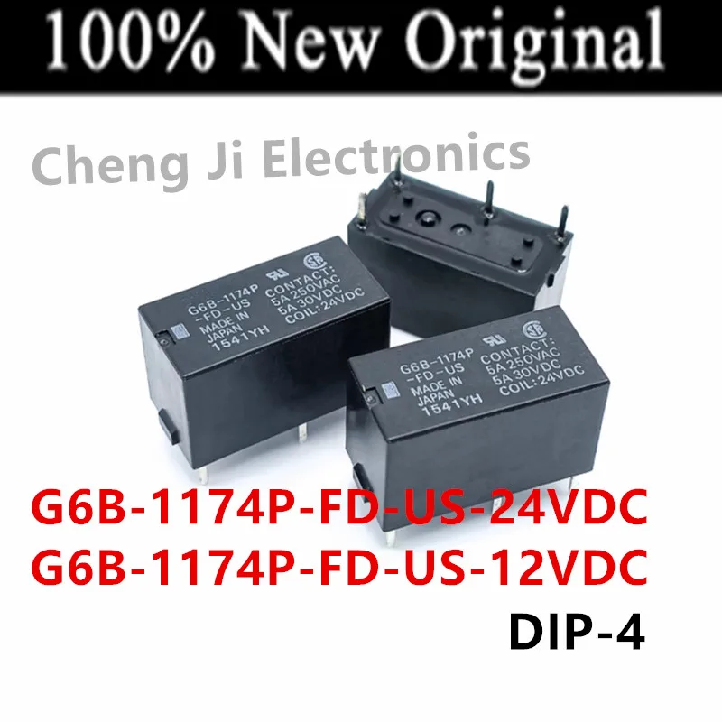 

5PCS/Lot G6B-1174P-FD-US-24VDC 、G6B-1174P-FD-US-12VDC DIP-4 New Original Power Relay G6B-1174P-FD-US