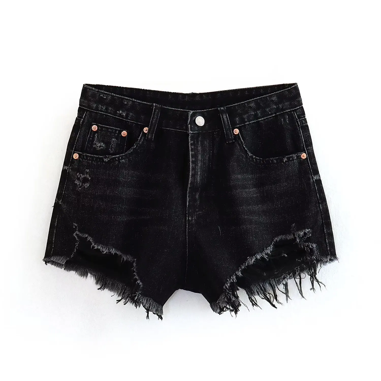 Dave&Di American Retro High Street Fashion Shorts Girls Ripped Denim  Ladies Mom Bermuda Summer Shorts Women