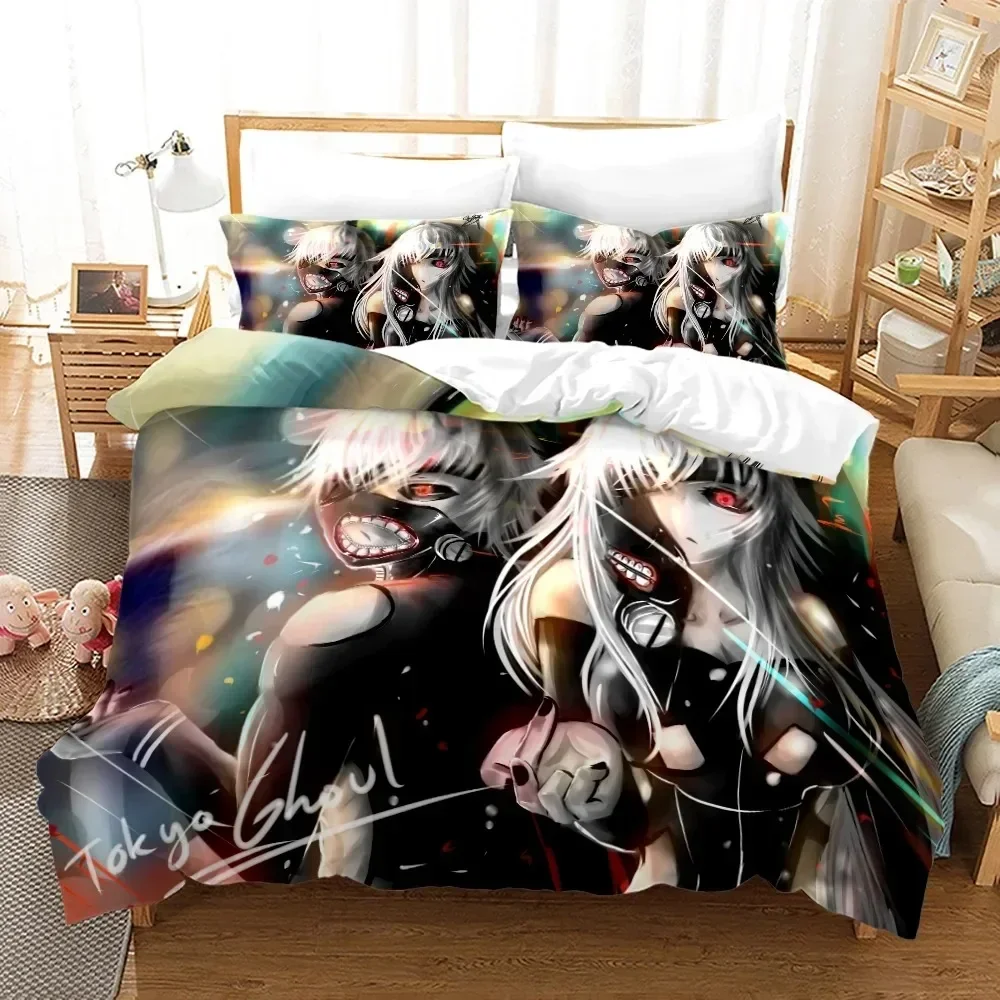 3D Printed Anime Tokyo Ghoul Bedding Set Duvet Cover Kaneki Ken Double Twin Full Queen King Adult Kids Bedclothes Quilt a Cover