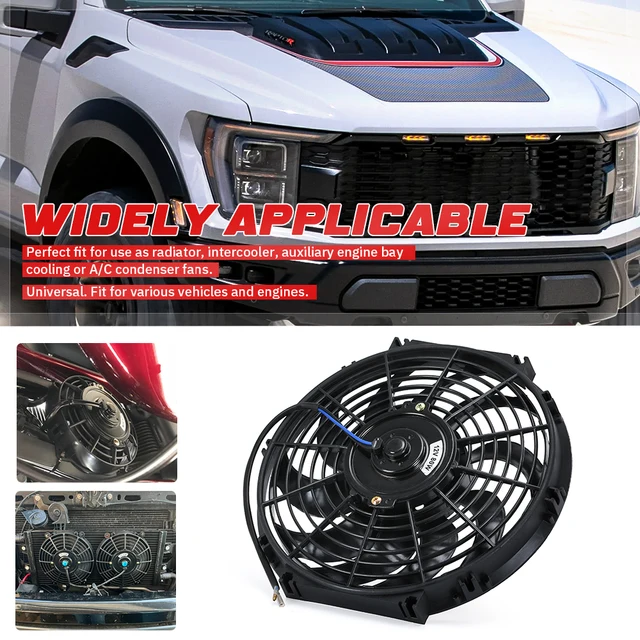Ventola Di Raffreddamento 12V 80W - Radiatore Elettrico 9 Pollici, 2250 RPM, 1730 CFM, 10 Pale Reversibile - Foto 9