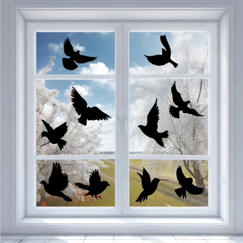 window stickers 16pcs Anti-Collision Hummingbird Glass Door Decals Preventing Bird Bathroom Decor